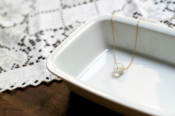 I AM WHOLE Clear and Gold Dainty Necklace