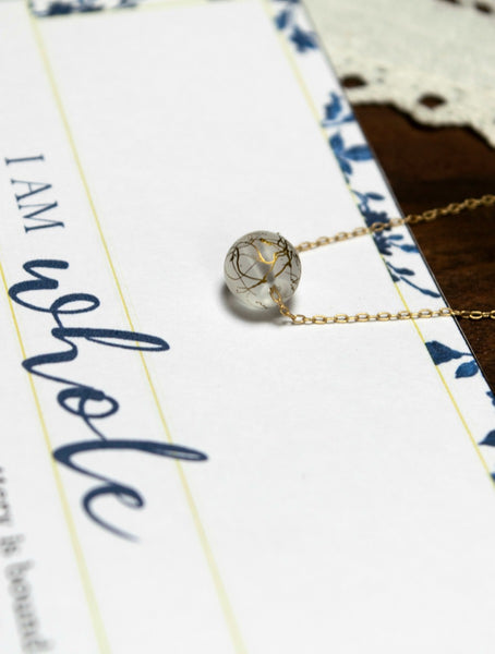 I AM WHOLE Clear and Gold Dainty Necklace