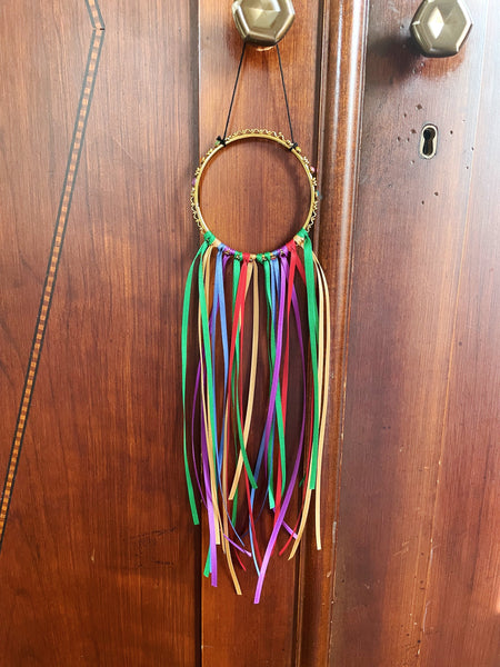 Colorful Ribbon Hoop Wall Hanging