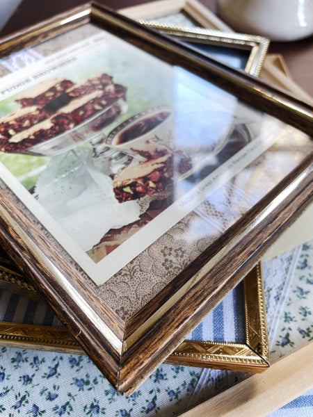 Framed Vintage Fudge Brownies Recipe 5x7”