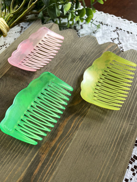 Vintage Colorful Handpainted Hair Comb