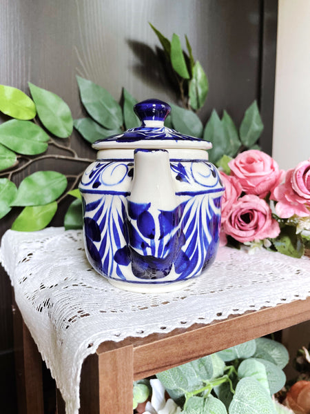 Blue and White Floral Decorative Teapot