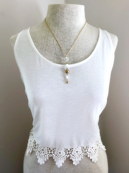 PRIORITIES White and Gold Necklace