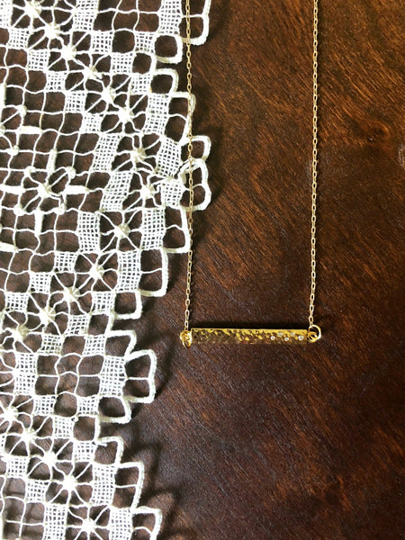 STEP Crystal Gold Bar Necklace