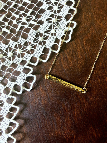 STEP Crystal Gold Bar Necklace