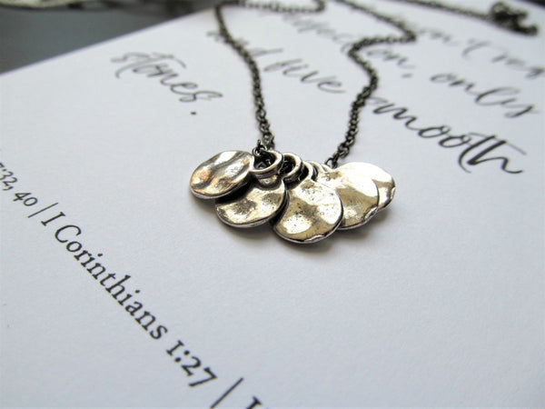 Five Smooth Stones Dainty Necklace & Print | David & Goliath