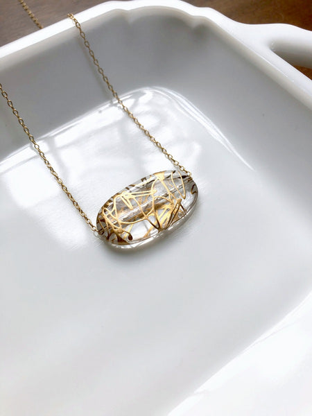I AM WHOLE Clear Oval Necklace