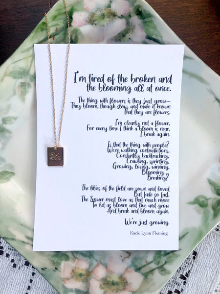 GROW Necklace & Poem