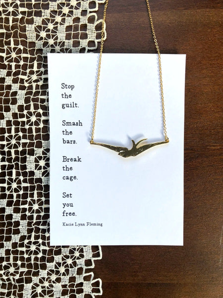 BREAK THE CAGE Necklace & Poem