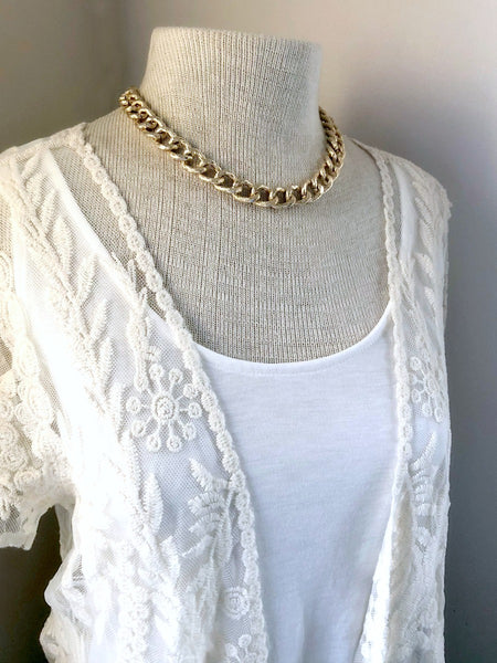 Gold Chunky Chain Necklace - Single Strand