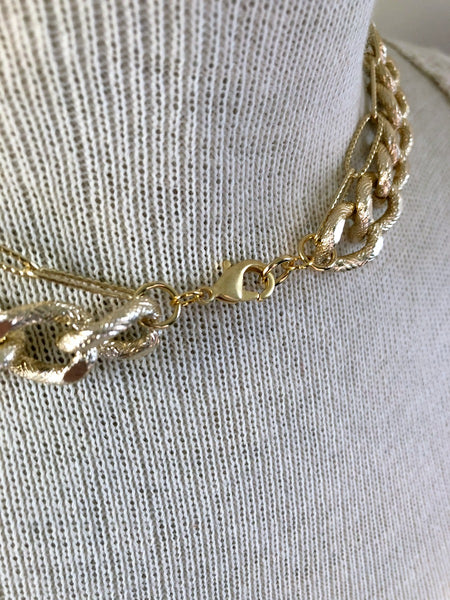 Gold Layered Chain Necklace - Double Strand