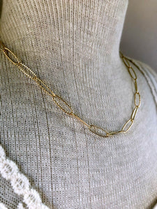 Gold Link Chain Necklace - Single Strand