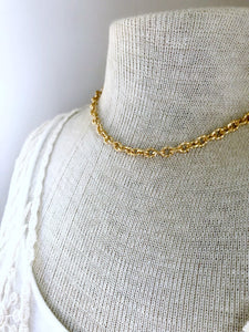 Gold Twisted Chain Necklace - Single Strand