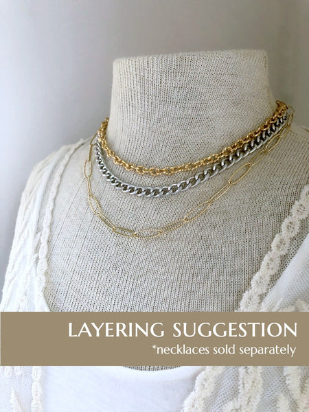 Gold Link Chain Necklace - Single Strand