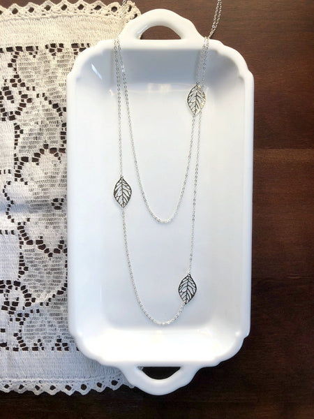 Silver Leaf Dainty Layering Necklace