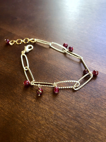 I AM WHOLE Red Gold Link Chain Bracelet