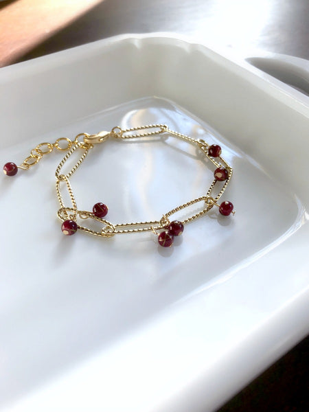 I AM WHOLE Red Gold Link Chain Bracelet