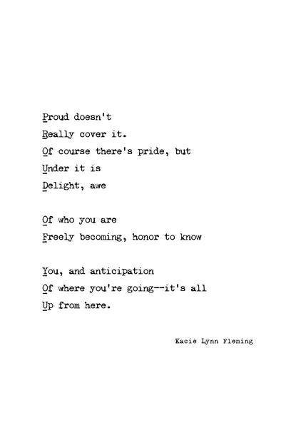 PROUD OF YOU Acrostic Poem Card