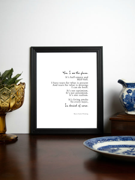 I SEE THE GLASS Poem Print | 5x7" or 8x10"