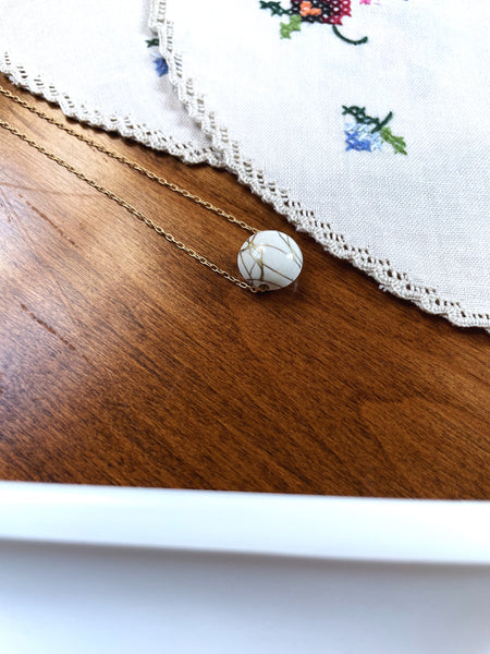 I AM WHOLE White and Gold Dainty Necklace with Psalm 147:3