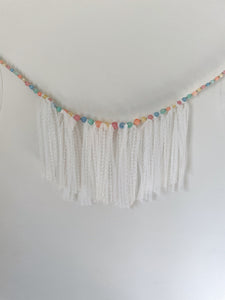 Colorful Beaded White Lace Garland
