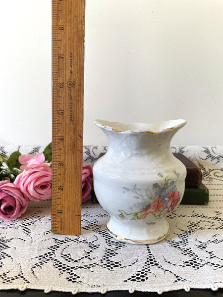 Small White Floral Vase