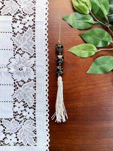 I Am Whole Black and Gold Beaded Tassel Hanging