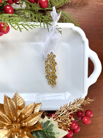 Upcycled Gold Crystal Ornament