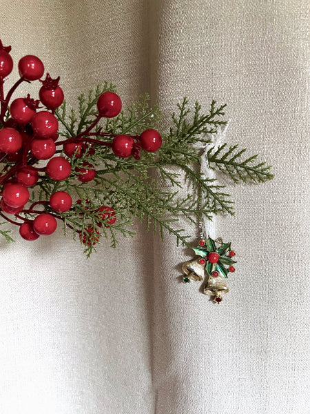 Vintage Christmas Bells Brooch Ornament