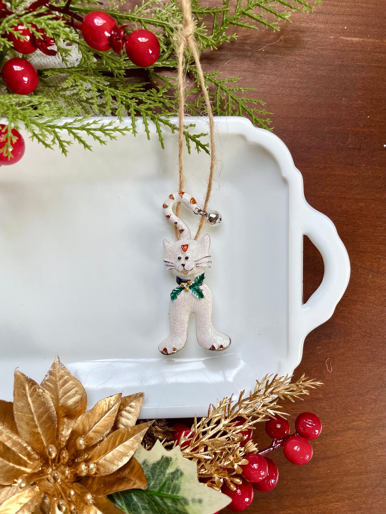 Upcycled Cat Brooch Ornament