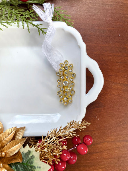 Upcycled Gold Crystal Ornament
