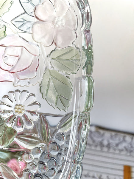 Large Floral Glass Tray