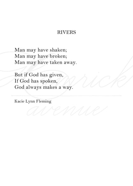 RIVERS Poem Print | 5x7" or 8x10"