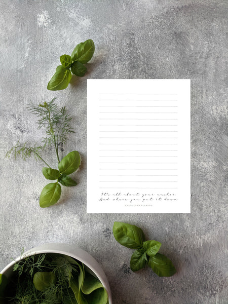 Anchor Quote Printable 8.5x11" Stationery | Digital Download