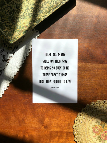 FORGOT TO LIVE Poem Print | 5x7" or 8x10"