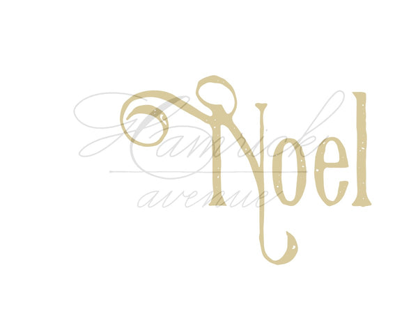 Noel Vintage Gold - Blank Inside Christmas Card