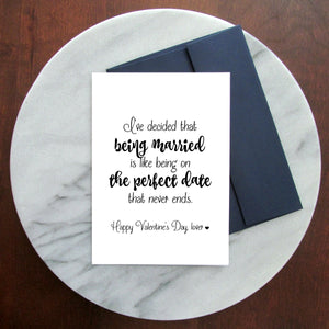 The Perfect Date Valentine's Day Greeting Card - Blank Inside