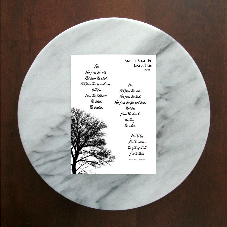 He Shall Be Like a Tree Psalm 1:3 Poem Print | 5x7" or 8x10"
