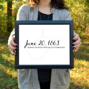 West Virginia Day Print - Black and Gray | 5x7" or 8x10"