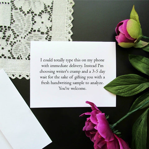 Sarcastic Stationery Note Card - Blank Inside
