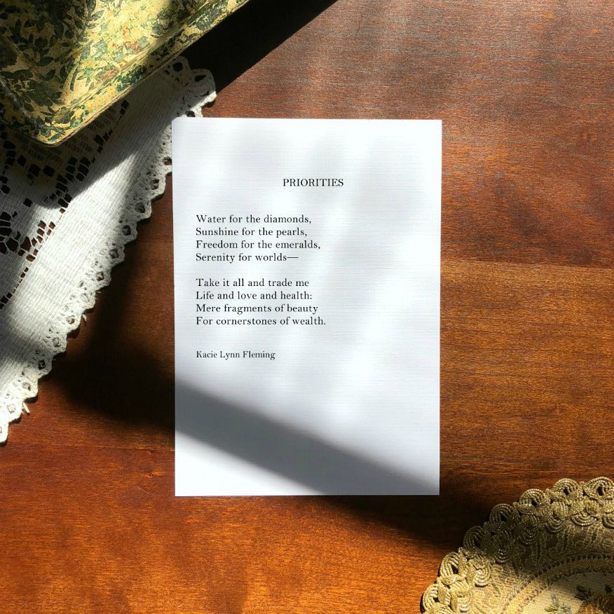 PRIORITIES Poem Print | 5x7" or 8x10"