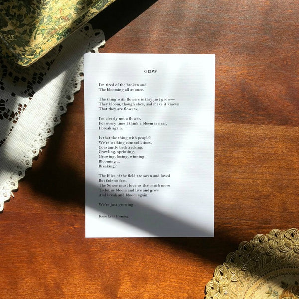 GROW Poem Print | 5x7" or 8x10"