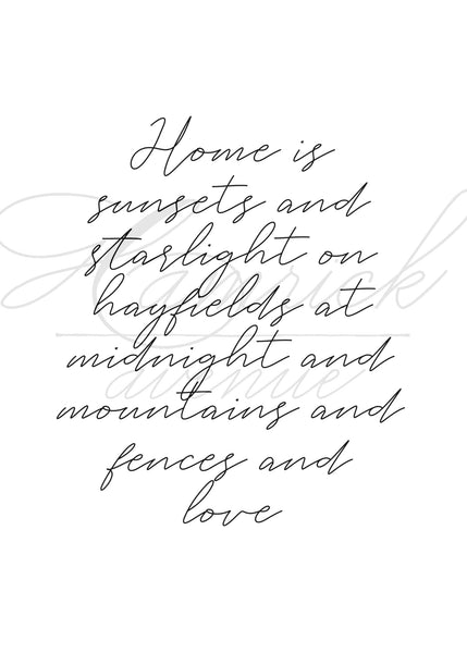 FENCES Country Home Lyric Print | 5x7" or 8x10"